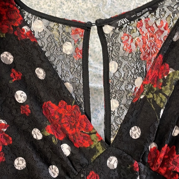 Zara lace rose print dress - Picture 5 of 6
